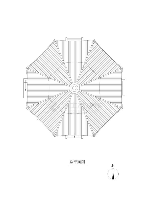 某某雷峰塔建筑结构平面图CAD图-图一