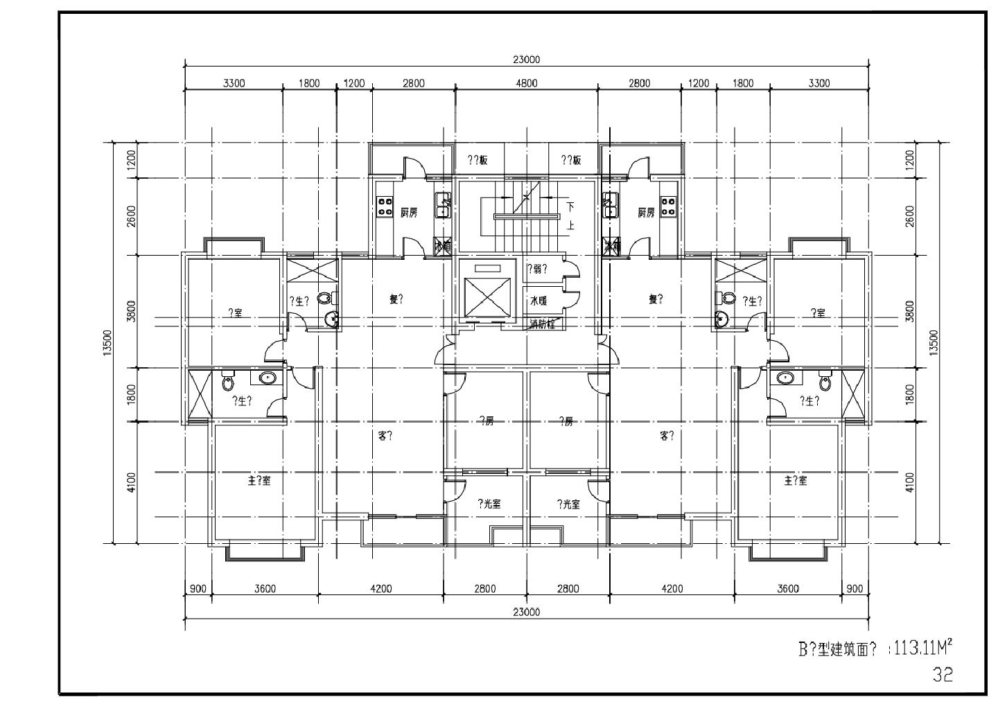 某某户型建筑结构平面图CAD图