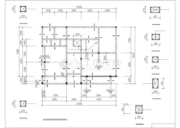 二层别墅结构施工cad图，共十张-图二
