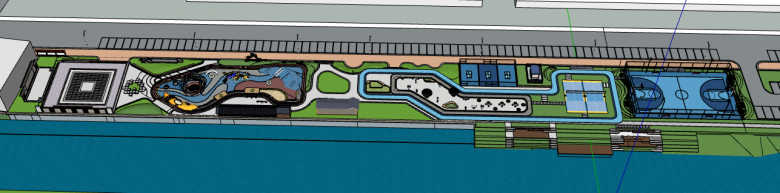 人造湿地公园景观规划su模型-图二