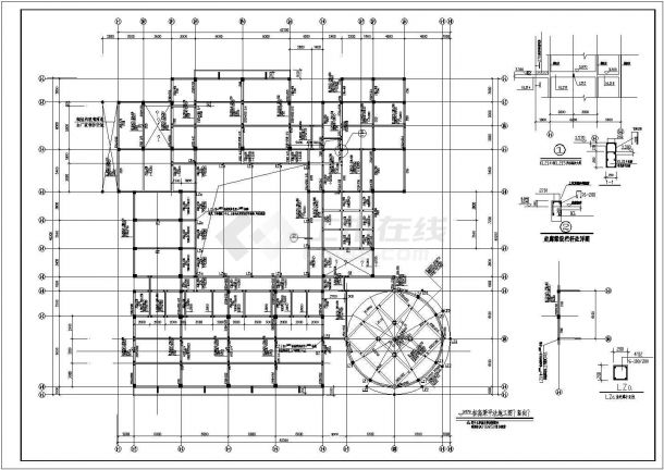 钢结构设计_某框架结构幼儿园建筑结构CAD图-图二