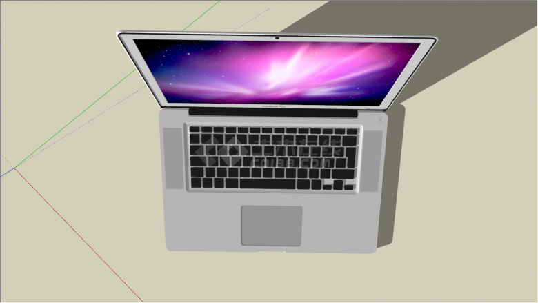 苹果浅灰笔记本电脑su模型-图二