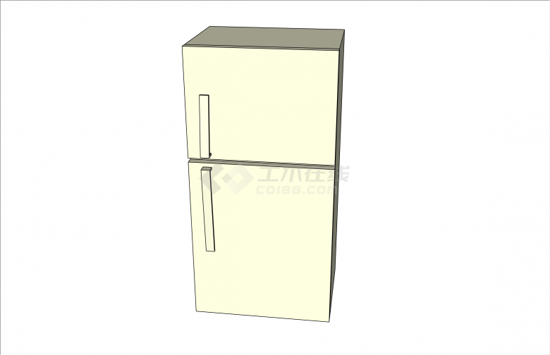 现代小型单开门冰箱su模型-图二