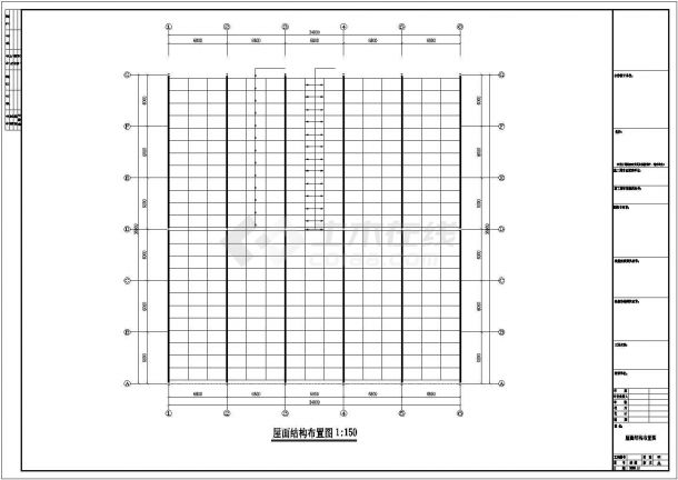上饶市西昌路某石业公司单层钢结构雕刻切割厂房全套设计CAD图纸-图二