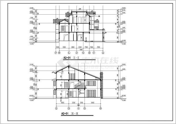 上海某砖混别墅结构设计施工图-图二