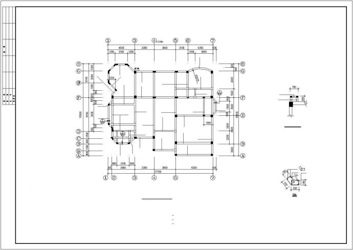 某地上二层别墅结构设计CAD图纸，包含2层板钢筋图，1层板钢筋图，基础平面图等_图1