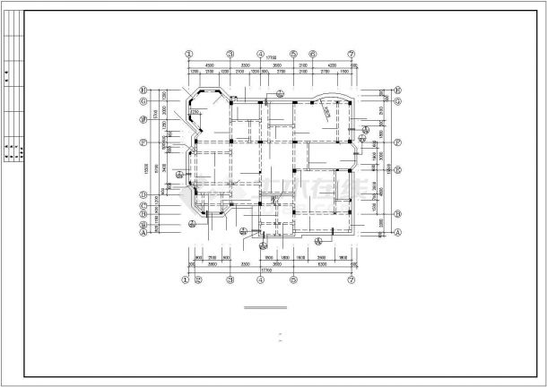 某地上二层别墅结构设计CAD图纸，包含2层板钢筋图，1层板钢筋图，基础平面图等-图二
