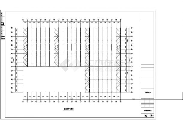 莆田市北泉路某大型钢铁厂钢结构厂房全套设计CAD图纸-图二