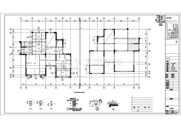 河南某四层砖混结构别墅结构设计CAD施工图-图一