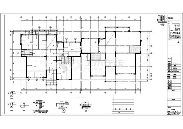 河南某四层砖混结构别墅结构设计CAD施工图-图二