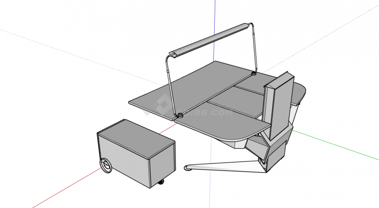 桌椅柜子可折叠组合su模型-图二