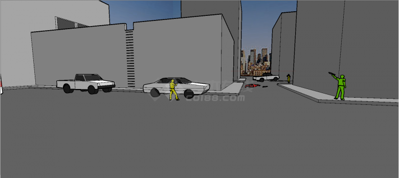 城市工业小岛游戏设计su模型-图二