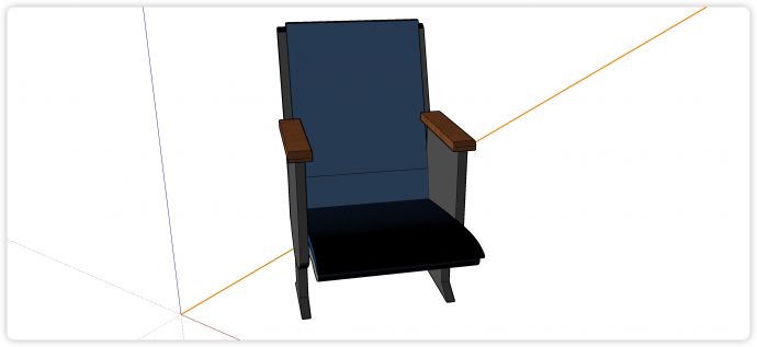 固定式斜靠背软坐垫桌椅su模型_图1