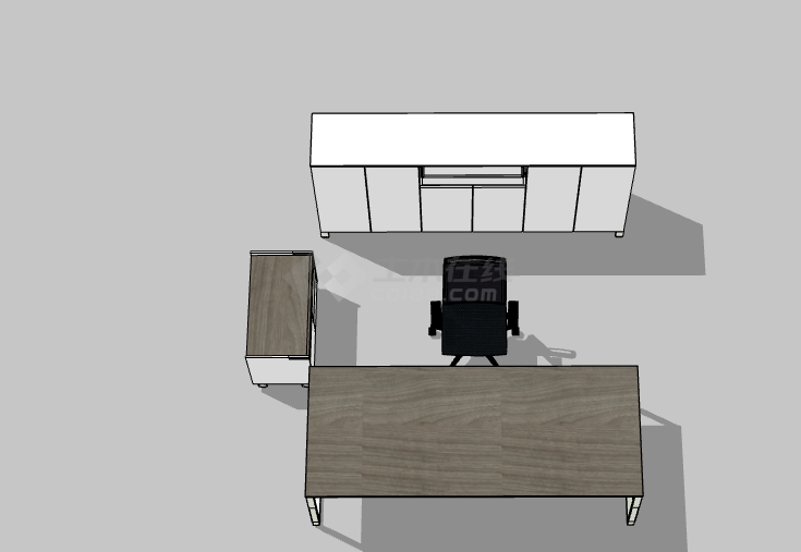 简约新式木制办公室桌子su模型-图一
