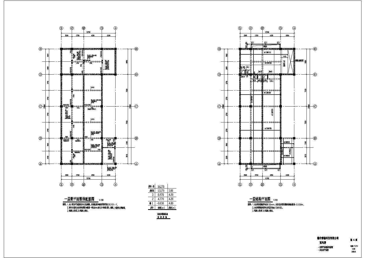 钢结构设计_某建筑配电室结构设计CAD图