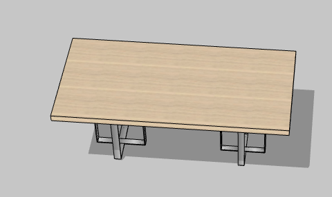木纹精致办公室桌子 su模型-图二