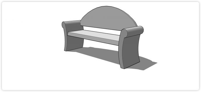 现代风格半圆形靠背户外休闲凳子su模型_图1