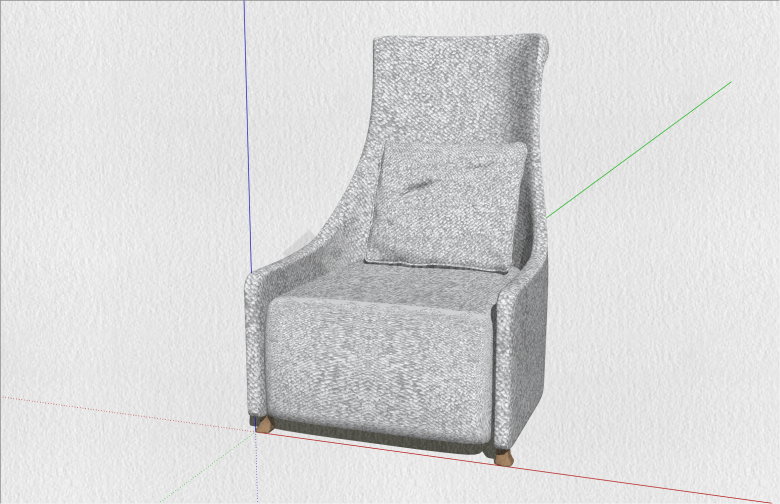 独特舒适高靠背现代风格单人椅su模型-图二