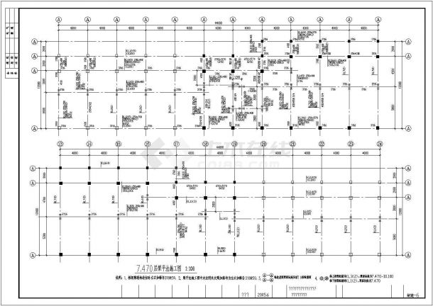 钢结构设计_某地区三层管理用房CAD图-图二