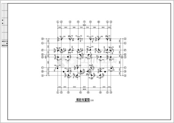 钢结构设计_三层异形框架柱结构住宅楼CAD图-图二