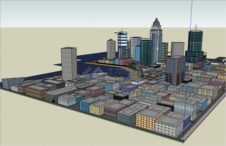 密集现代风格城市设计SU模型-图二