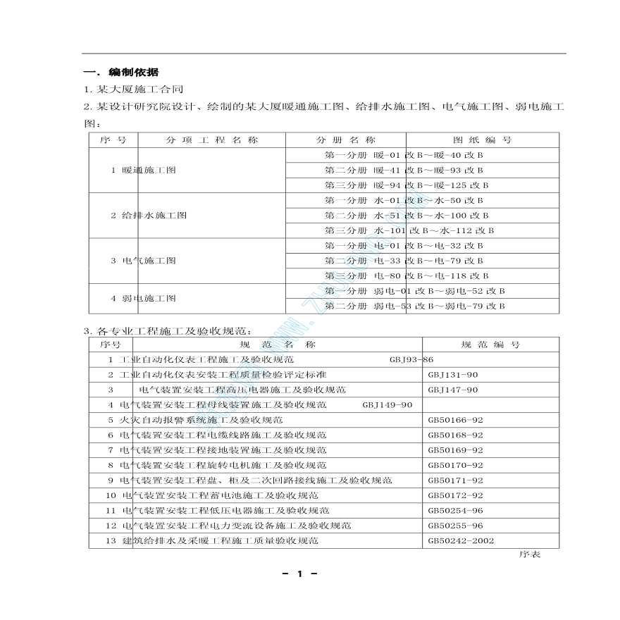 北京某大厦（写字楼）机电施工组织设计-图一