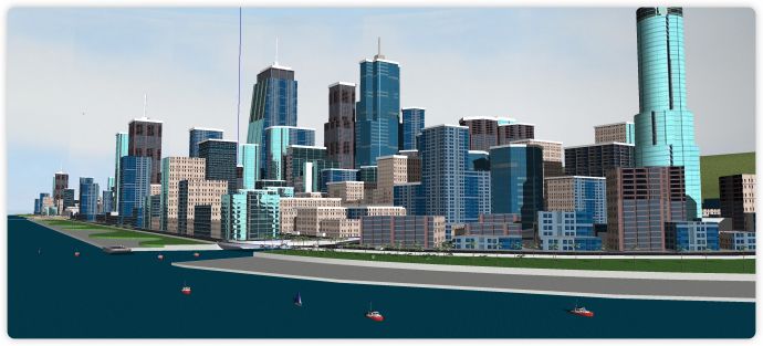 海湾城市规划商业综合体建筑su模型_图1