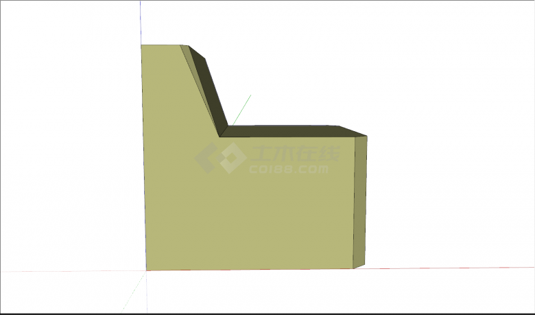 简易方形靠墙式椅子su模型-图二