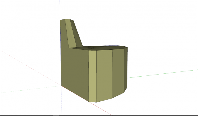 简易式靠墙角弧形椅子su模型_图1