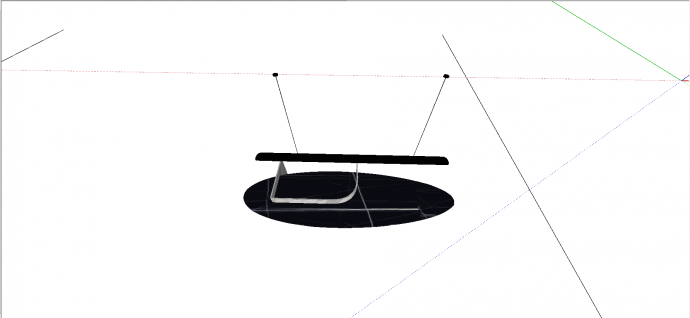 现代带吊灯式黑色系椭圆形桌面样式前台接待su模型_图1