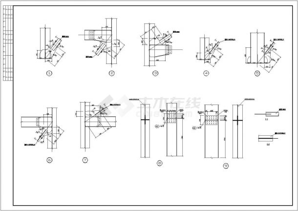 钢结构设计_四层钢框架结构施工CAD图-图二