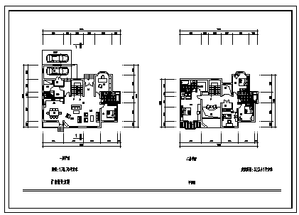 323平方米二层带地下室别墅扩出建筑施工cad图，共七张-图二