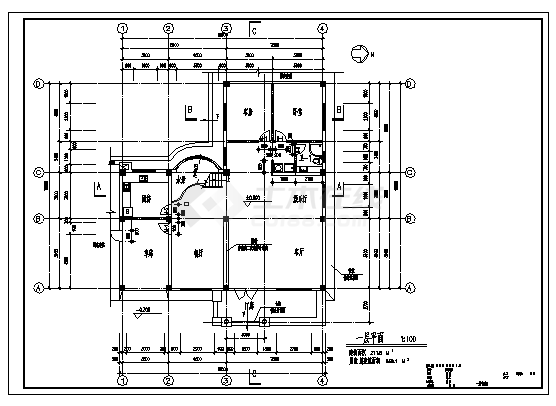 538平方米三层欧式别墅建筑施工cad图，共十三张-图二