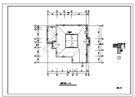 460平方米二层别墅全套建筑施工cad图，共九张-图一