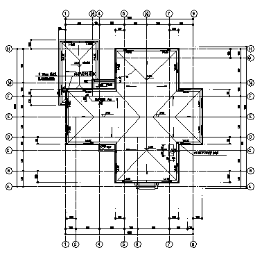 某二层中国风别墅建筑施工cad图，共七张