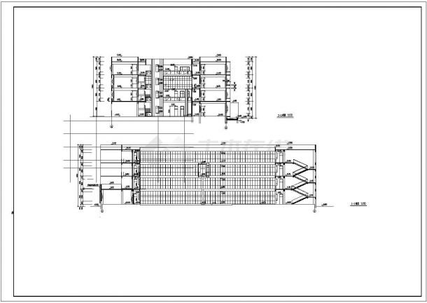 某小学多层教学楼设计cad建筑方案图(含总平面图)-图二