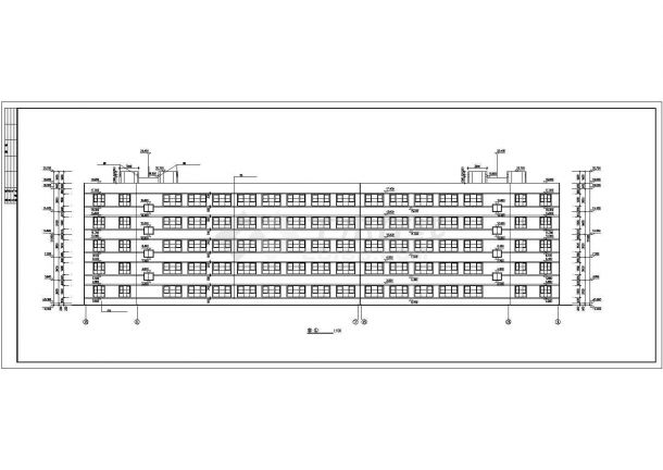 某五层框架结构职工宿舍楼设计cad全套建筑施工图（含设计说明）-图二