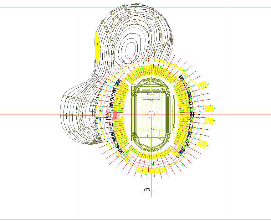 -1+5层大学城大型体育场建筑方案设计图