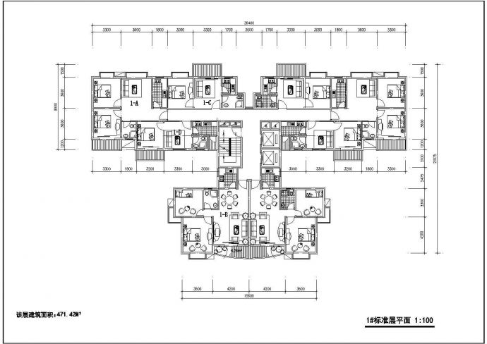 【苏州】某多层户型公寓楼全套施工平面图(含标准层平面图)_图1