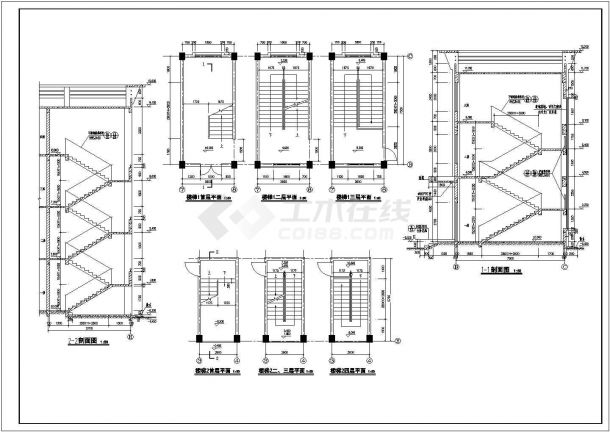【南京】某公司多层宿舍楼建筑施工设计cad图(含屋架飘板平面图)-图二