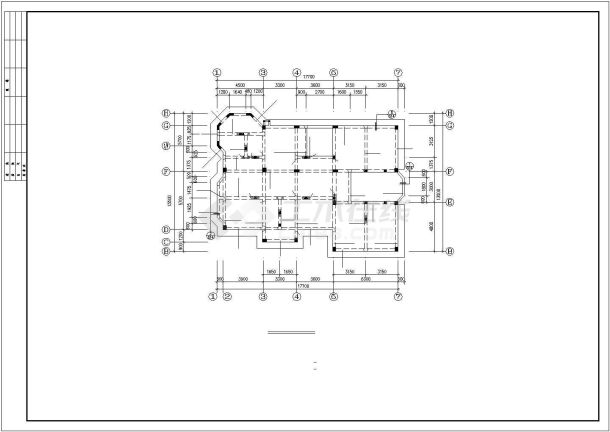 某地上二层别墅结构设计CAD图纸-图二