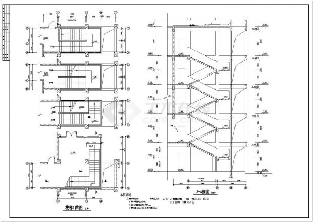 某五层框架结构中学图书综合楼设计cad全套建筑施工图（含设计说明）-图一