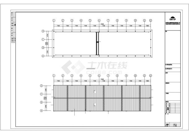 宜兴市福昌路某大型大理石厂钢结构切割厂房全套设计CAD图纸-图一