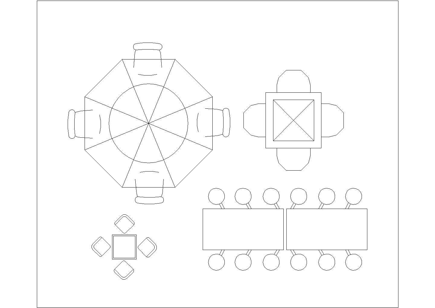 某酒店餐桌CAD设计平面图