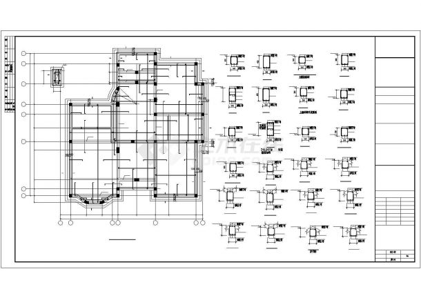 两层砖混别墅施工CAD示意图-图二
