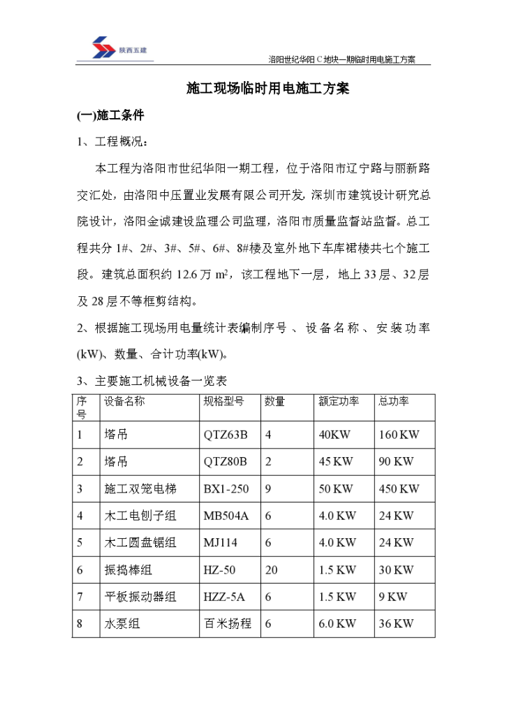 洛阳市临用电组织设计方案-图一