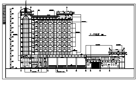 某十一层银行大楼建筑施工cad图，共二十张-图一