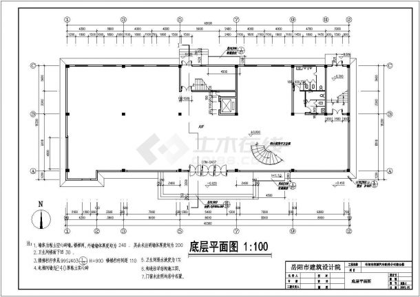 阜阳笙源综合楼建筑设计cad图纸-图二