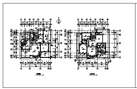 某二层浙西郊区别墅建筑施工cad图，共九张-图一