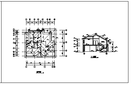 某二层浙西郊区别墅建筑施工cad图，共九张-图二
